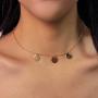 Avanlin Vintage Dainty Sequin Pendant Necklace Gold Plated Triple Disc Coin Necklaces Chain Jewelry for Women and Girls