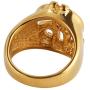 HZMAN Mens Real Gold Plated Stainless Steel Ring Hip Hop Cz Inlay Dollar Sign Band