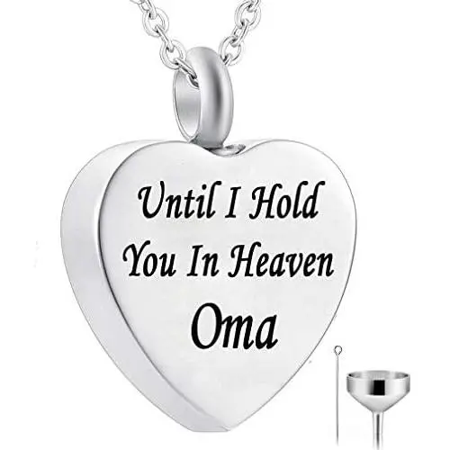 HQ Until I Hold You in Heaven - Urn Necklace for Ashes Cremation Jewelry Stainless Steel Keepsake Memorial Pendant Necklace for Women/Men HQ Until I Hold You in Heaven - Urn Necklace for Ashes Cremation Jewelry Stainless Steel Keepsake Memorial Pendant Necklace for Women/Men