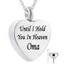 HQ Until I Hold You in Heaven - Urn Necklace for Ashes Cremation Jewelry Stainless Steel Keepsake Memorial Pendant Necklace for Women/Men