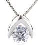 Omega Dancing Stone Necklace Sterling Silver & Swarovski CZ with 0.8mm 22'' Adj Box Chain