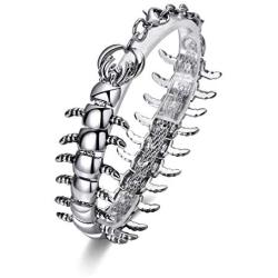 Womens Punk Centipede Stainless Steel Bracelet for Women Bracelets & Bangles Charms Bracelets Men Pulseira Jewelry Gift