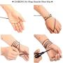 SUKIBOHO Art Natural Gemstone Wax Cord Wrap Bracelet Handmade