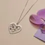 MyNameNecklace Personalized Custom Family Branch Tree Heart Necklace Made with Swarovski Crystals- Mother Day Jewelry Gift