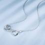 Van Chloe Infinity Heart Necklace for Women 925 Sterling Silver Love Pendant Necklace White Gold Plated CZ Diamond Gift for Women Girls Valentines Day Mothers Day