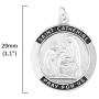 Saint Catherine of Siena Round Shape Pendant in 925 Sterling Silver
