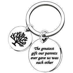 Sister Brother Gifts Key Chain for Daughter Son Family Tree - The Greatest Gift Our Parents Ever gave us was Each Other