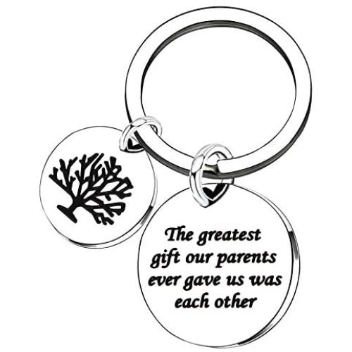 Sister Brother Gifts Key Chain for Daughter Son Family Tree - The Greatest Gift Our Parents Ever gave us was Each Other