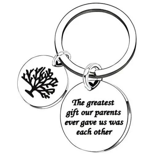 Sister Brother Gifts Key Chain for Daughter Son Family Tree - The Greatest Gift Our Parents Ever gave us was Each Other