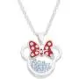 Disney Birthstone Women and Girls Jewelry Minnie Mouse Silver Plated Shaker Pendant Necklace, 18+2'' Extender Disney Birthstone Women and Girls Jewelry Minnie Mouse Silver Plated Shaker Pendant Necklace, 18+2'' Extender