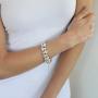 Mariell Silver Petite Length 6 1/2'' Wedding Bracelet with Bold CZ Mosaic for Brides and Bridesmaids
