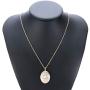 Vintage Engraved Flower Photo Locket Picture Pendant Necklace Gold Carved Heart Shaped Pattern Memorial Jewelry for Women
