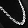 Halukakah Cuban Link Chain for Men Iced Out,14MM Mens Gold Chain Miami 18k Real Gold Plated/Platinum White Gold Finish Choker Necklace Bracelet,Full Cz Diamond Cut Prong Set