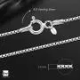 Amberta Unisex 925 Sterling Silver 1 mm Box Chain Necklace