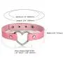 OIDEA Christmas Bracelets Gifts Adjustable Leather Heart Charm Choker Necklace for Women Party Cosplay Halloween Decorations, Pink, Black, Blue, Red, White, Purple