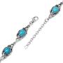 Silvershake 8x6mm Genuine Arizona American Turquoise 925 Sterling Silver Leaf Vintage Inspired 7 to 8.5 Inch Adjustable Bracelet Jewelry for Women
