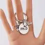ENSIANTH PhD Gift Nurse Graduation Keychain PhD Jewelry Biology Gift Doctor of Philosophy Keychain