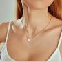 Clasicomis Small Heart Necklace, 14k Rose Gold Plated Heart Shaped Chain Pendant Gift for Women Girls Kids