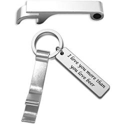I Love You More Than You Love Beer Keychain Beer Charm Jewelry Gift for Boyfriend Husband(Love Beer KR)