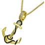 VANAXIN Nautical Anchor Necklace Pendants Pirate Navy Anchor Necklaces 24 inch Gold Chain Hip Hop Jewelry(JNR11131)