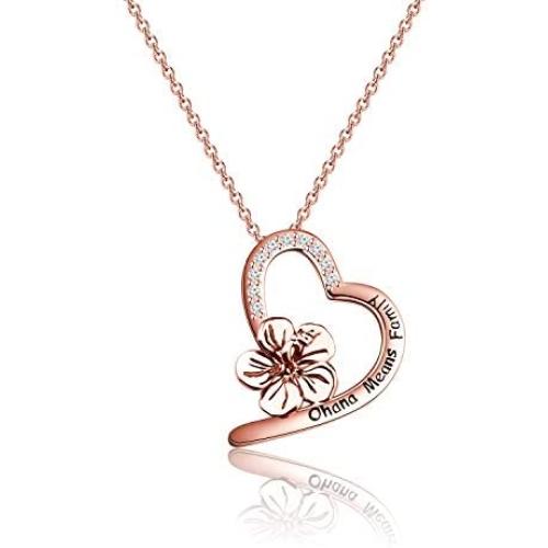 FOTAP Ohana Bracelet Hibiscus Flower Jewelry Ohana Means Family Necklace OHANA Fans Jewelry BFF Jewelry