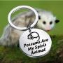 CENWA Funny Possum Gift Opossum Lover Gift Possums are My Spirit Animal Keychain Wildlife Rescue Gift Opossum Mom Gift