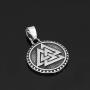 GuoShuang Nordic Viking Valknut Amulet Stainless steel Pendant Necklace for man and women -With Valknut Rune Gift Bag