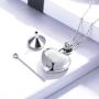 JZCOLOR Memorial Urn Pendant Necklace for Ashes - 925 Sterling Silver Heart Cremation Necklace Ash Keepsakes Jewelry Gift for Loss of Loved One