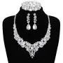 Hanpabum Bridal Austrian Crystal Teardrop Cluster Statement Necklace Dangle Earrings Jewelry Set Gifts Fit with Wedding Dress Hanpabum Bridal Austrian Crystal Teardrop Cluster Statement Necklace Dangle Earrings Jewelry Set Gifts Fit with Wedding Dress