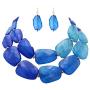 Rosemarie Collections Womens Ombre Polished Resin Statement Necklace Earring Set