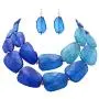Rosemarie Collections Womens Ombre Polished Resin Statement Necklace Earring Set Rosemarie Collections Womens Ombre Polished Resin Statement Necklace Earring Set