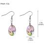 Tree of Life Dried Pressed Real Flowers Teardrop Hook Glass Drop Earrings（Pink）