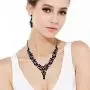 EVER FAITH Womens Crystal Simulated Pearl Elegant Wedding Drop Necklace Earrings Set EVER FAITH Womens Crystal Simulated Pearl Elegant Wedding Drop Necklace Earrings Set