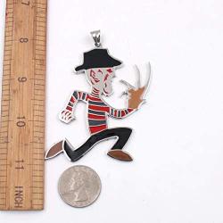U/K Heavy Large 2 inch Stainless Steel Color ICP Crazy Clown Hatchetman Mens Pendant Necklace Punk Jewelry for Mens rolo Chain 4mm24