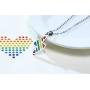 AIKESIWAI Lesbian Necklace,Lesbian Stuff,Pride Rainbow Necklace,Stainless Steel Rainbow Pendant, LGBT Pendant, Gay Lesbian Pride Pendant