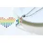 AIKESIWAI Lesbian Necklace,Lesbian Stuff,Pride Rainbow Necklace,Stainless Steel Rainbow Pendant, LGBT Pendant, Gay Lesbian Pride Pendant