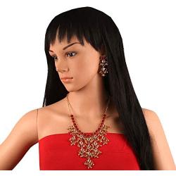 Touchstone Indian Bollywood Handcrafted Traditional Royal Mughal Kundan Polki Meenakari Enamel Colorful Wedding Designer Jewelry Necklace Choker Set in Gold and Silver Tone for Women.