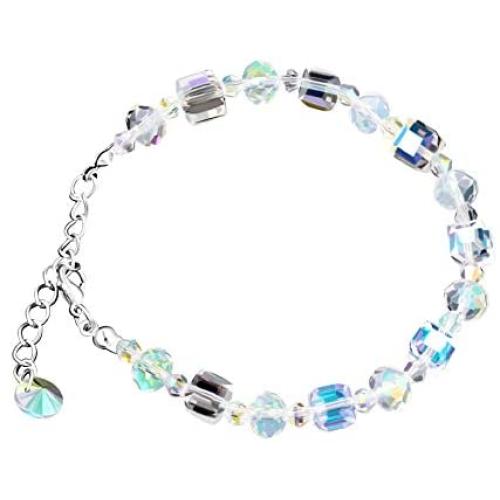 Charms AB Multi Colored Crystal Beaded Strand Bracelet Teacher Gifts Jewelry Gifts for Women Teen Girls Y939