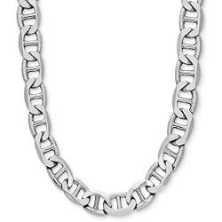 Savlano 925 Sterling Silver 12mm Italian Solid Flat Mariner Link Chain Necklace for Men & Women - Made in Italy Comes Gift Box (12mm)