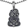 Maori Hawaiian Polynesian Saipanese Tribal Jewelry Hei Tiki Minky Monkey protection Amulet Pewter Unisex Mens boys Pendant Necklace Charm for men boys w Silver Ball Chain