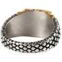 HZMAN Mens Stainless Steel Classic Brown Tiger Eye Stone Volcano Rock Silver Ring