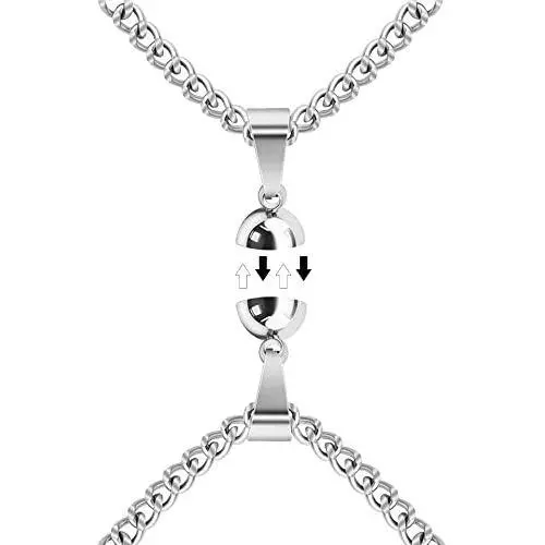 ZEINZE Stainless Steel Magnetic Couple Necklace, Matching Gift for Him Her Women Men Boyfriend Girlfriend Birthday Anniversary Christmas ZEINZE Stainless Steel Magnetic Couple Necklace, Matching Gift for Him Her Women Men Boyfriend Girlfriend Birthday Anniversary Christmas
