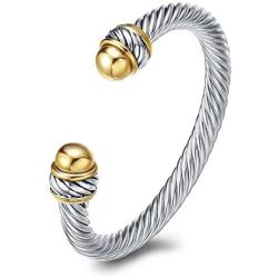 UNY Fashion jewelry Brand Cable Wire Retro Antique Bangle Elegant Beautiful Valentine Mothers day Gift