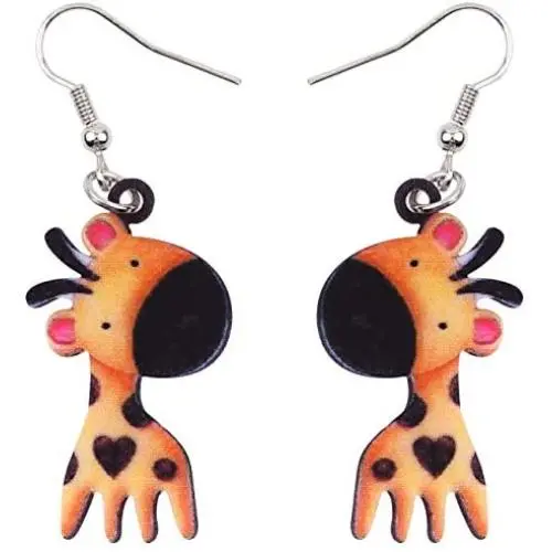 NEWEI Acrylic Wild African Giraffe Earrings For Women Dangle Drop Cartoon Jungle Animal Jewelry Gifts Charm NEWEI Acrylic Wild African Giraffe Earrings For Women Dangle Drop Cartoon Jungle Animal Jewelry Gifts Charm