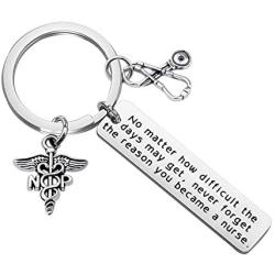 FUSTMW Nurse Gift Nurse Keychain RN Charm Nursing Graduation Gift Medical Jewelry Nurse Inspirational Gifts