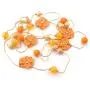 Nicole Miller New York Long Hawaiian Style Summer Orange Floral Rosegold Chain Necklace