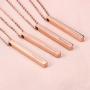 Joycuff Personalized Name Necklace 18K Rose Gold Vertical Bar Pendant Stainless Steel Jewelry…