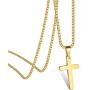 Ursteel Cross Necklace for Men, Stainless Steel Silver Black Gold Cross Pendant Necklace for Men, 16-24 Inches Box Chain