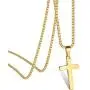 Ursteel Cross Necklace for Men, Stainless Steel Silver Black Gold Cross Pendant Necklace for Men, 16-24 Inches Box Chain
