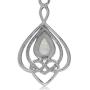 Silvershake Teardrop Cabochon 925 Sterling Silver Celtic Love Heart Eternity Dangle Leverback Earrings Jewelry for Women
